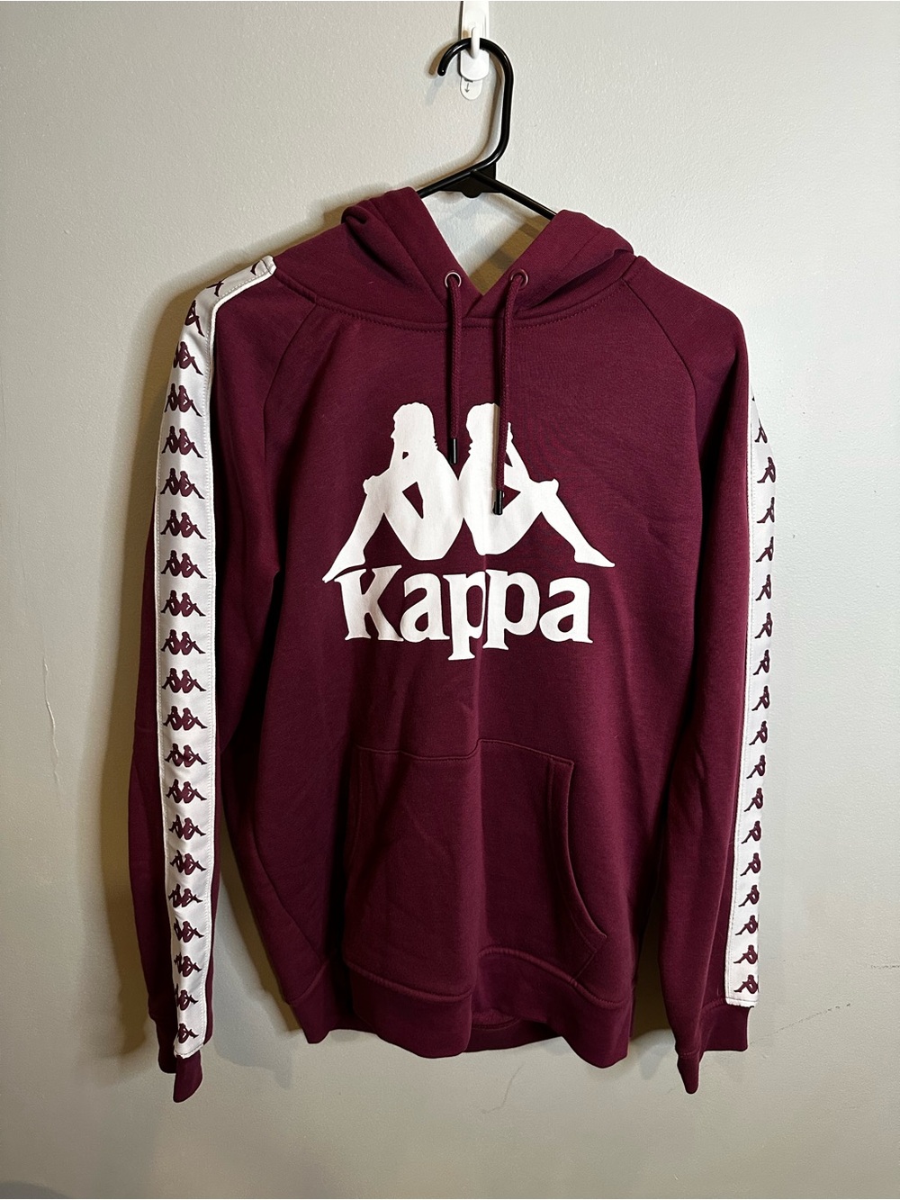 Kappa Men's Maroon Hoodie with White Logo